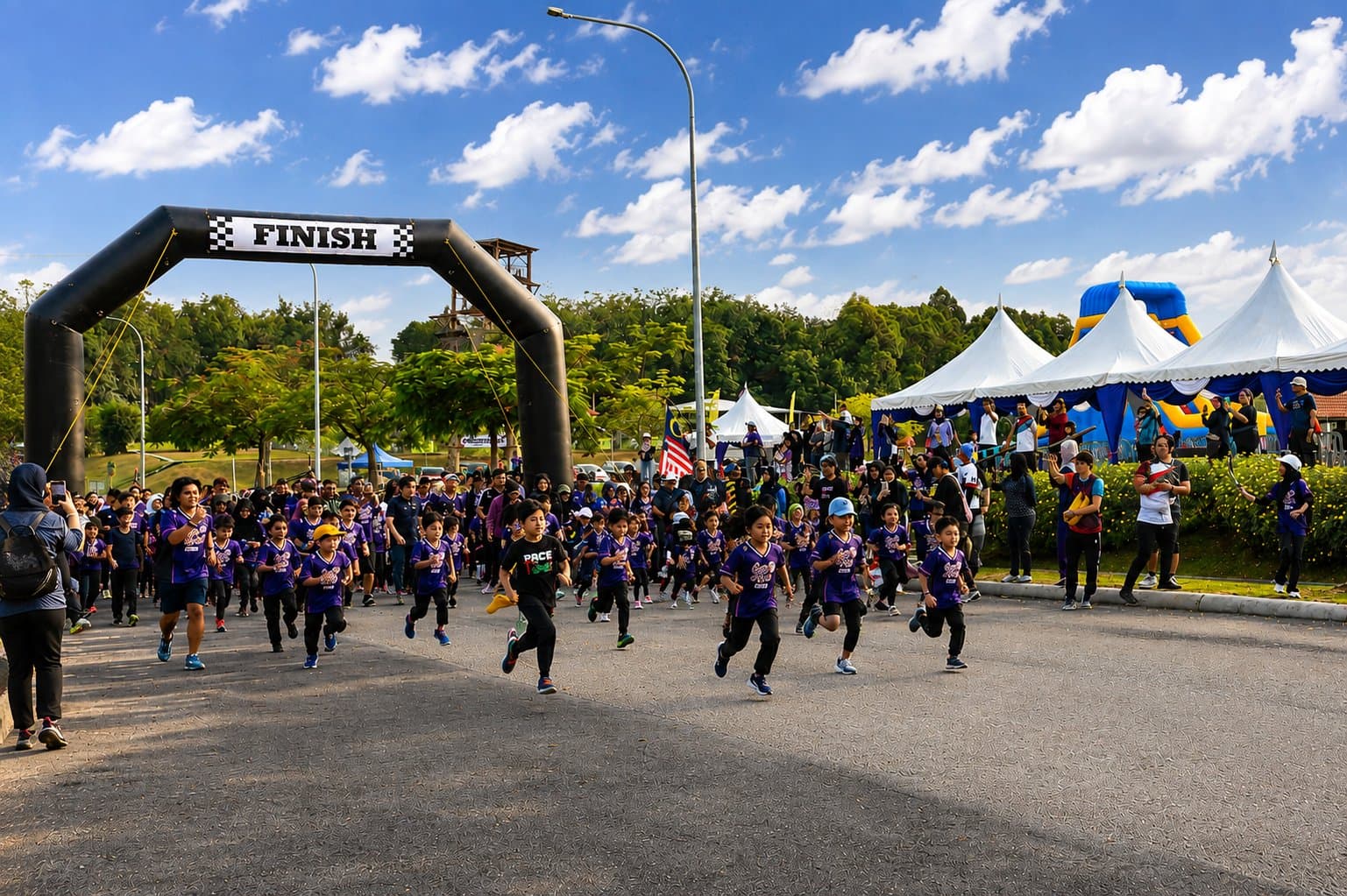 Falih Junior students running at a school sports event